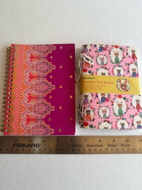 Set of 4 - Spiral Notebook & Bundle of World Market Pocket Journals